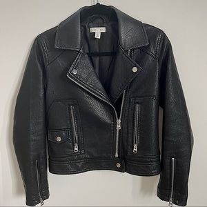 Topshop Faux Leather Biker Jacket